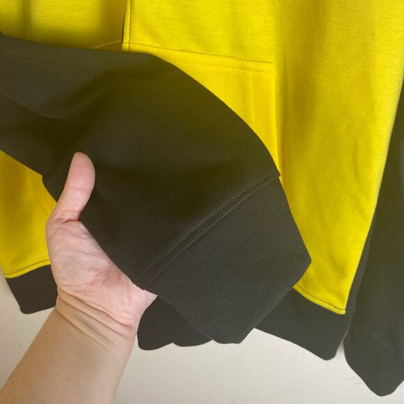 Southpole Men's Sz XL Black Yellow Full Zip Hoodie Pockets Drawstring Sweatshirt - Picture 5 of 12